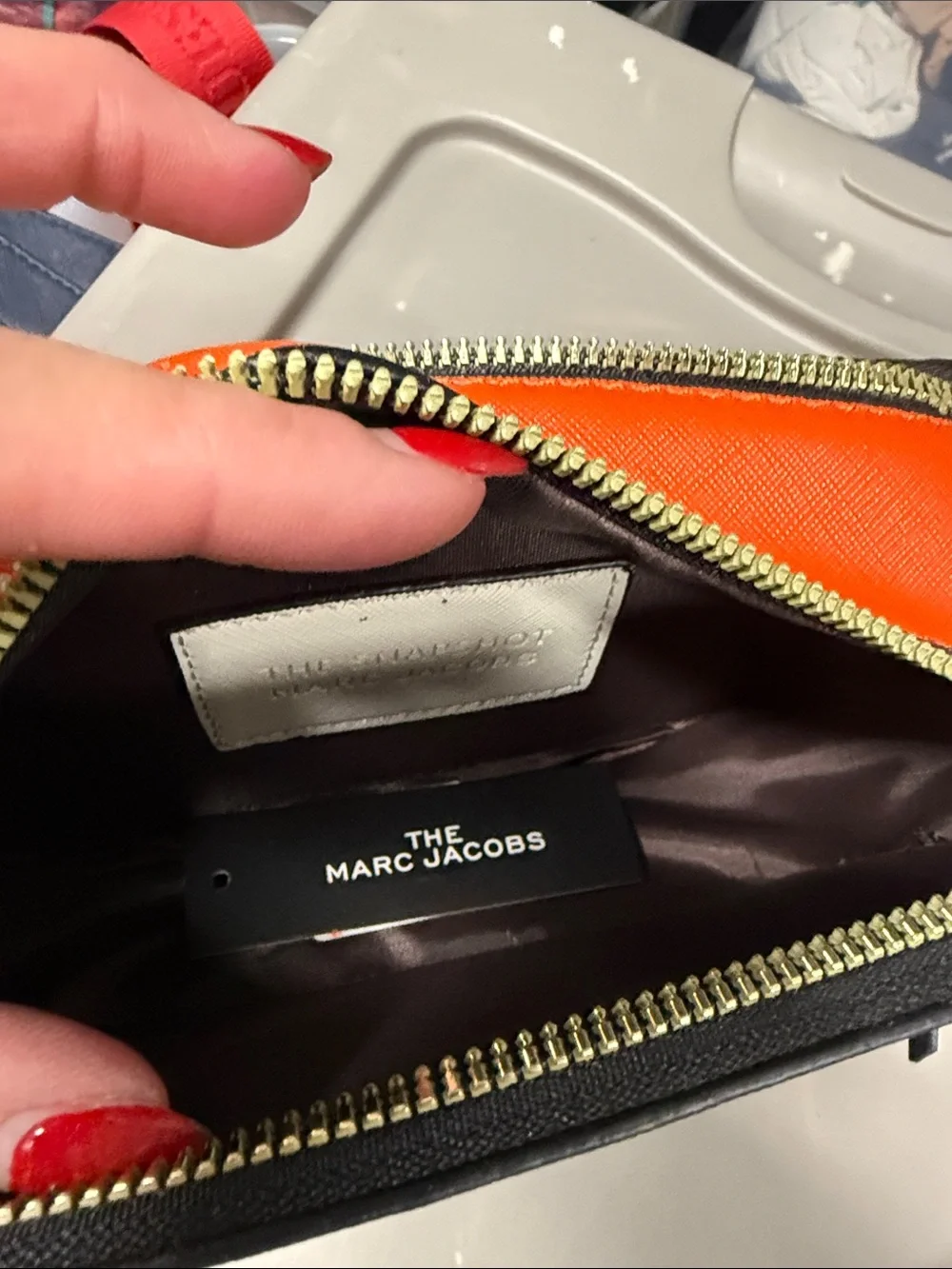 Marc Jacobs Black and Cream Logo Crossbody Camera Bag